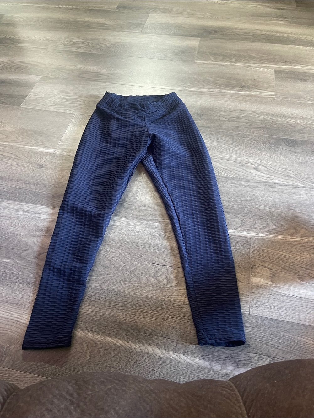 Textured Navy Leggings